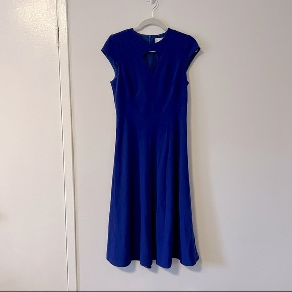 LK BENNETT Cyra Keyhole Front Dress in Klein Royal Blue, Size 8 - Picture 2 of 7